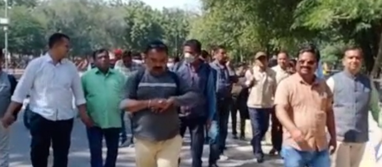 IMG 20220220 152753 पत्रकार से की मारपीट,भड़के संगठन,निकाला पैदल मार्च Bikaner Local News Portal बीकानेर अपडेट
