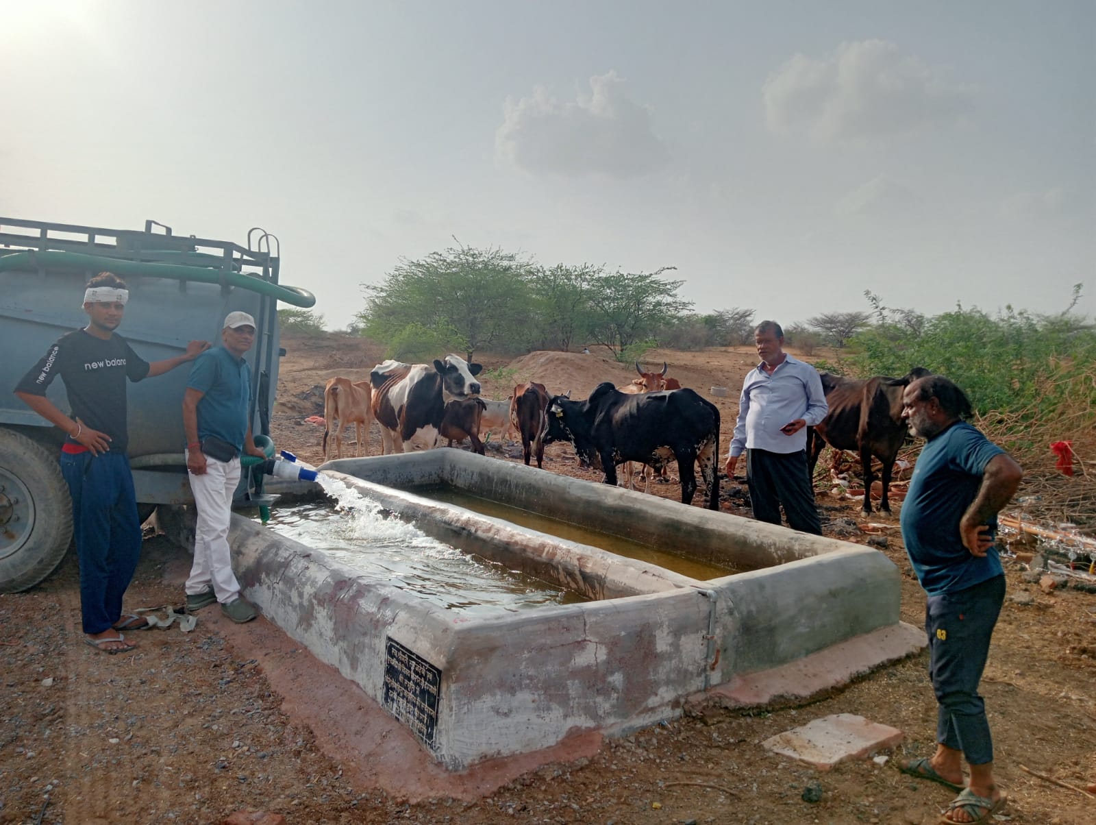IMG 20250703 WA0013 बीकानेर की नाल रोड गोचर भूमि में पशुओं व पंछियों के लिए जलसेवा Rajasthan News Portal राजस्थान