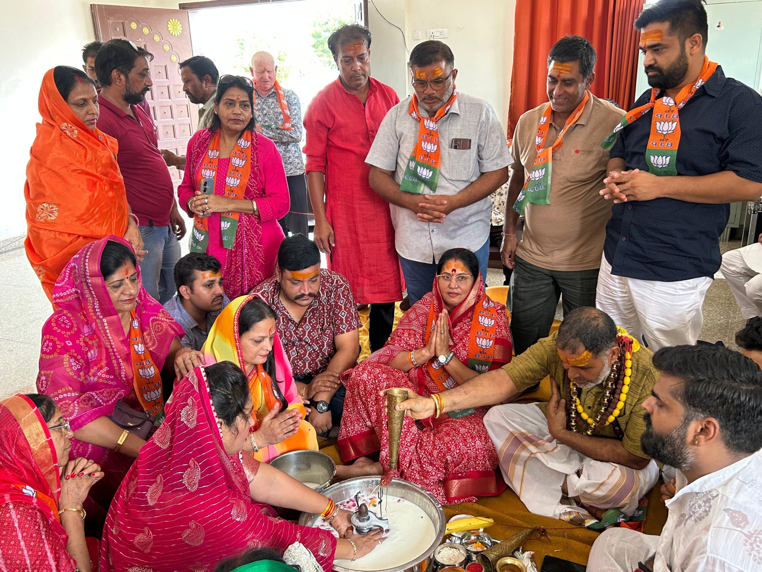 IMG 20250722 WA0014 scaled रुद्राभिषेक में हर हर महादेव के जयकारों से गूंजा भाजपा मुख्यालय Rajasthan News Portal धर्म