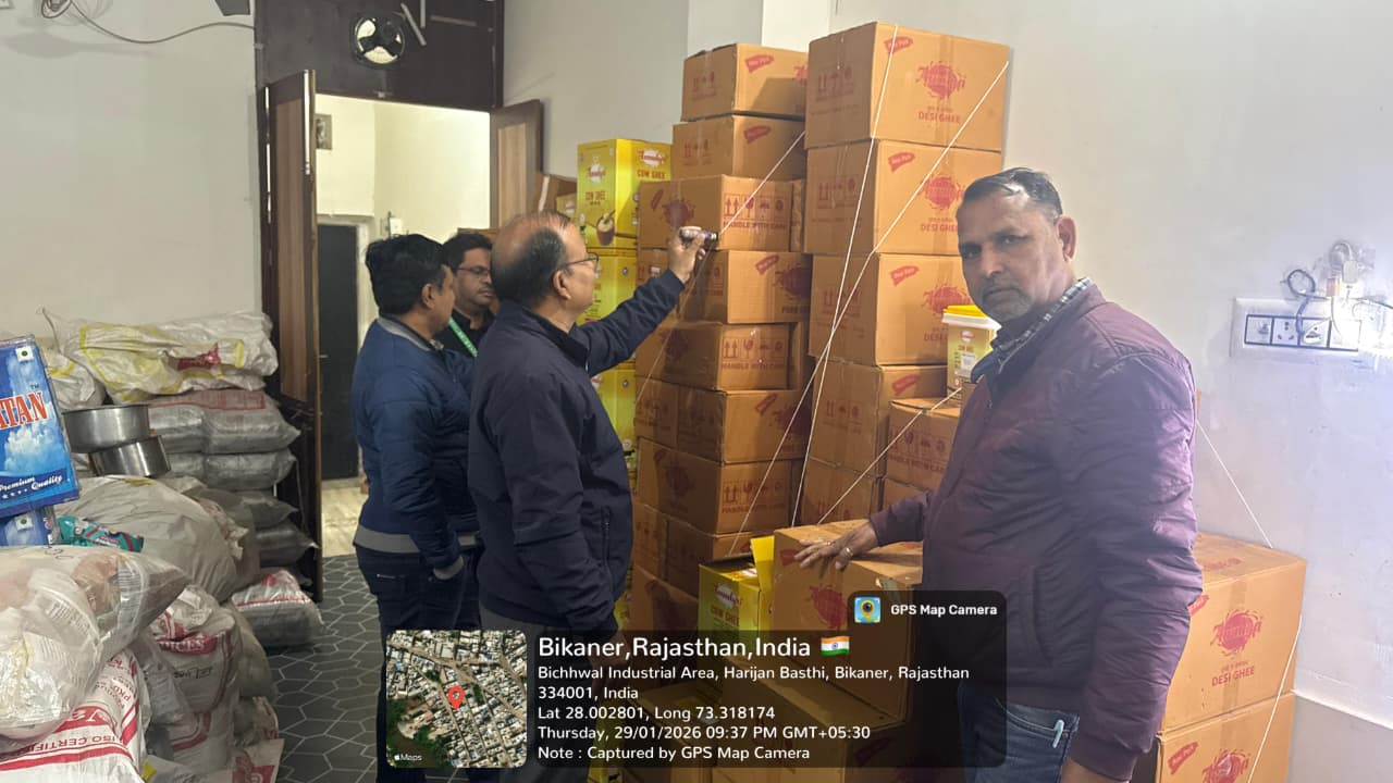 IMG 20260130 WA0009 जिले में 1 हजार 525 किलोग्राम घी किया सीज Rajasthan News Portal बीकानेर अपडेट