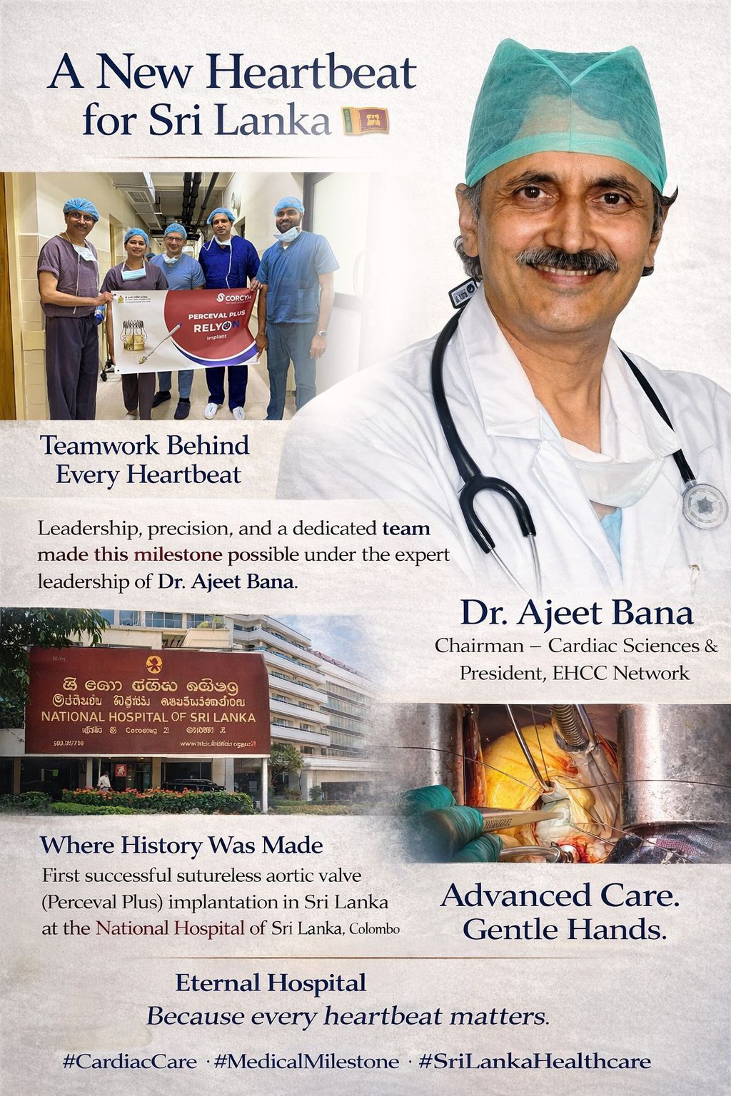 SAVE 20260604 221232 श्रीलंका में पहली बार सफलतापूर्वक प्रत्यारोपित हुआ स्यूचरलेस एओर्टिक वाल्व, जयपुर के डॉ. अजीत बाना के नेतृत्व में रचा गया इतिहास Rajasthan News Portal जयपुर